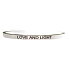 Edelstahlarmband silber mit Gravur Liebe und Licht, offene Manschette, 4 mm
