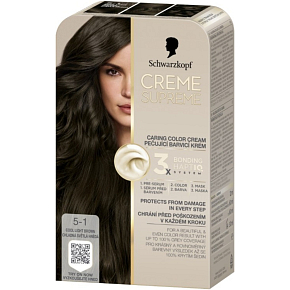 Schwarzkopf Creme Supreme Haarfarbe 5-1 Kaltes Hellbraun 60 ml