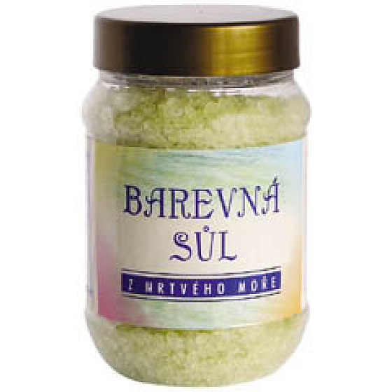 Badesalz aus dem Toten Meer von Karima mit dem Duft von Eukalyptus, gefärbt, grün 500 g