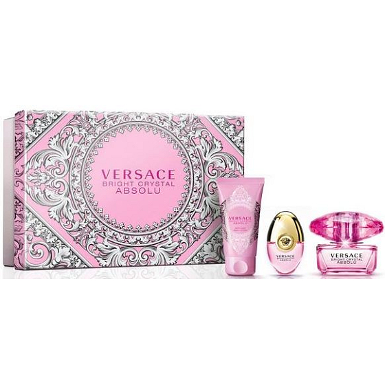 Versace Bright Crystal Absolu parfümiertes Wasser 50 ml + parfümiertes Wasser 10 ml + Körperlotion 50 ml, Geschenkset