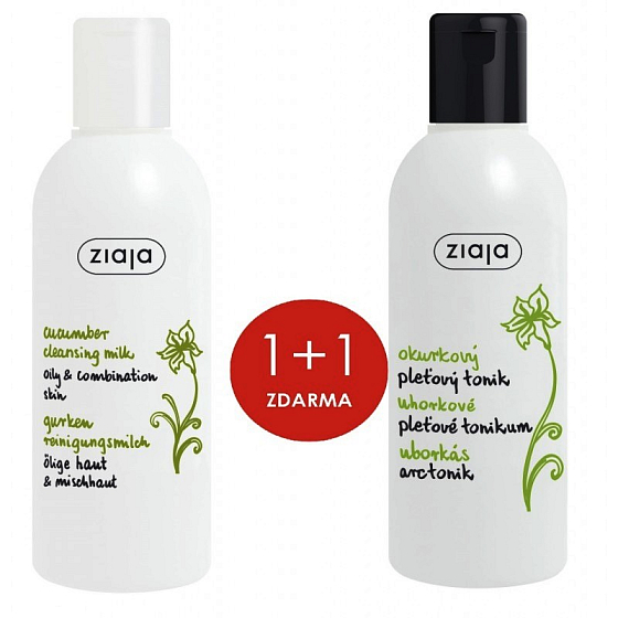 Ziaja Gurkenlotion 200 ml + Tonikum für fettige Haut 200 ml, Duopack