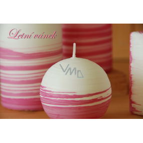 Lima Aromatische Spirale Sommerbrise Kerze weiß - rosa Kugel 60 mm 1 Stück
