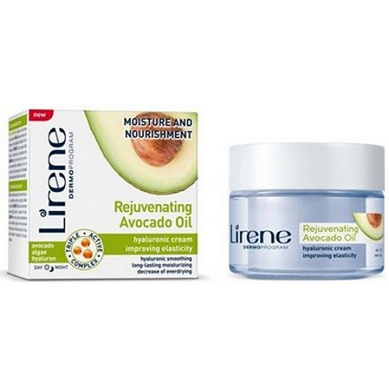 Lirene Verjüngendes Avocadoöl Hydratation und Pflege Avocadoöl Tag/Nacht Hyaluroncreme 50 ml