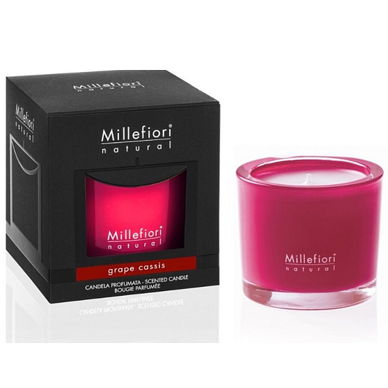 Millefiori Milano Natural Grape Cassis - Trauben und schwarze Johannisbeeren Duftkerze brennt bis zu 60 Stunden 180 g