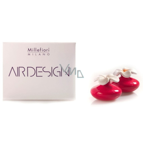 Millefiori Milano Air Design Diffusor Blumenbehälter zum Duften von Duft mit porösem Top Mini Red 2 Stück, 80 ml, 7 x 6 cm