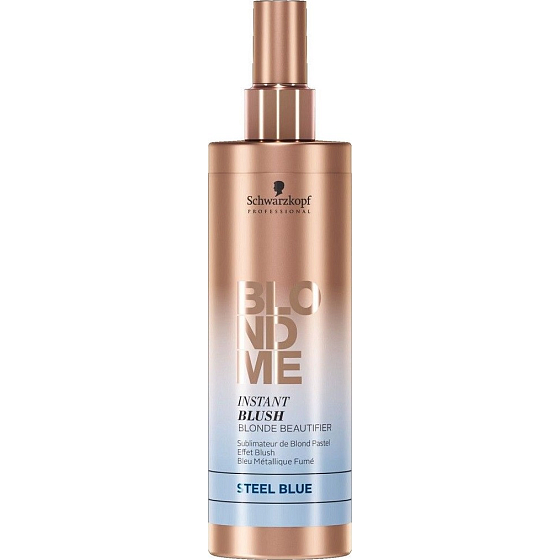 Schwarzkopf Professional BlondMe Instant Blush Blonde Beautifier Stahlblau Toning Spray für blondes Haar 250 ml