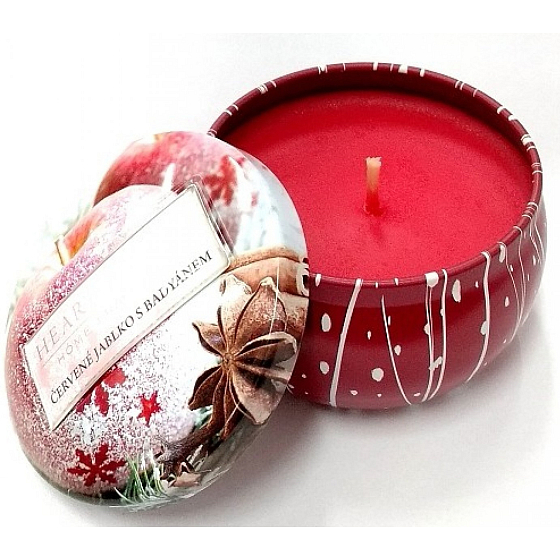 Heart & Home Roter Apfel mit Sternanis Soja-Duftkerze in einer Dose brennt bis zu 30 Stunden 125 g