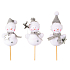 Schneemann Plüsch weiß mit grauem Hut 10 cm + Spieße 1 Stück