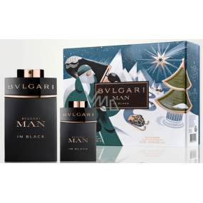 Bvlgari Man In Black Eau de Parfum für Männer 100 ml + Eau de Parfum 15 ml, Geschenkset für Männer