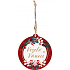 Albi Holz geschnitzt Ornament Frohe Weihnachten 8,5 cm