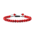 Magnesit / Howlit rot Armband Naturstein handgestrickt, verstellbare Kugelgröße 6 mm, Reinigungsstein