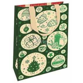 Nekupto Geschenkpapier Tasche 11 x 17,5 x 8 cm Weihnachtsgeschenke grün