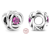 Charme Sterling Silber 925 Unendlicher Kreis der Ewigkeit Oktober rosa, Perle für Armband