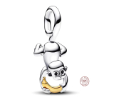 Charms Sterling Silber 925 Freundlicher Affe, Tierarmbandanhänger