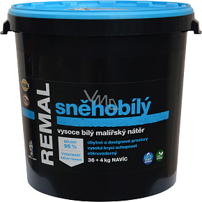 REMAL Schneeweiß hochweiße Farbe für Wände, 36+4 kg