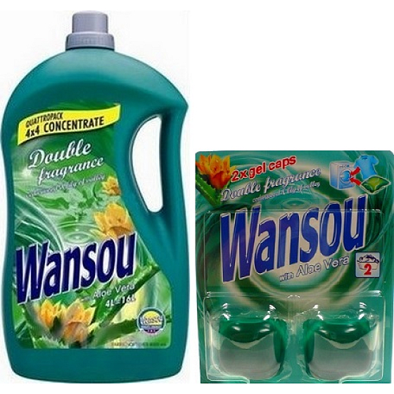 Wansou Double Fragrance Aloe Vera Weichspüler 4 l + Gelkapseln 2 Stück