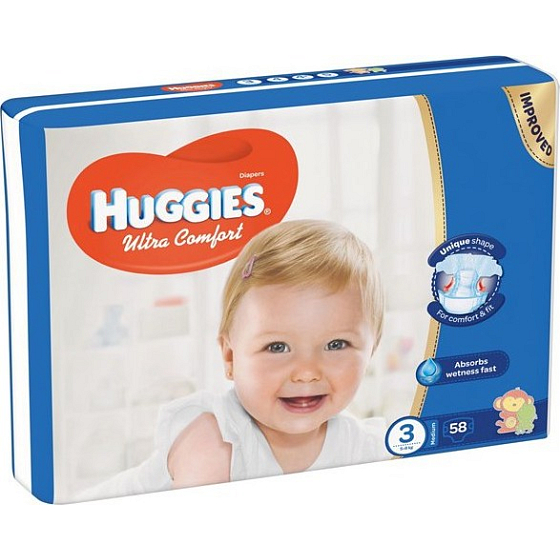 Huggies Ultra Comfort Jumbo Größe 3 5-8 kg Windeln 58 Stück