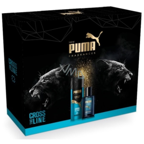 Puma Cross The Line Eau de Toilette für Männer 50 ml + Deodorant Spray für Männer 150 ml, Geschenkset
