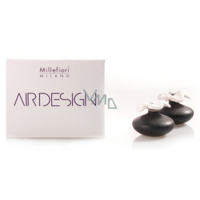 Millefiori Milano Air Design Diffusor Blumenbehälter zum Duften von Duft mit porösem Top Mini 2 Stück Schwarz, 80 ml, 7 x 6 cm