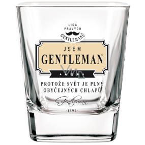 Nekupto League of Real Gentlemen Whiskyglas Ich bin ein Gentleman, weil die Welt voller gewöhnlicher Leute ist, 200 ml