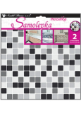 Wandaufkleber Plastikmosaik, Fliesenimitationen, grau-schwarz 2 Blatt 25,5 x 25,5 cm