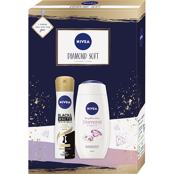 Nivea Diamond Soft Antitranspirant Deodorant Spray 150 ml + Duschgel 250 ml, Kosmetikset für Frauen