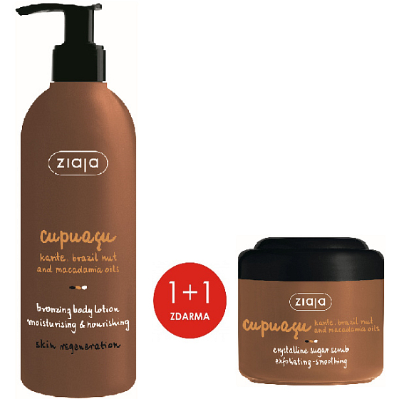 Ziaja Cupuacu Bronze Körperlotion 300 ml + Kristallzucker Peeling 200 ml, Duopack