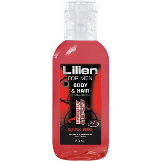 Lilien For Men Dark Red Duschgel für Körper und Haare für Männer 50 ml Reisepackung