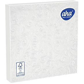 Aha Papierservietten 3-lagig 33 x 33 cm 15 Stück Weiß geprägt