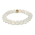 Achat weißes Armband elastischer Naturstein, Perle 8 mm / 16-17 cm, sorgt für Ruhe und Gelassenheit
