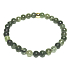 Kristall mit Aktinolith Armband elastisch Naturstein, Perle 6 mm / 16 - 17 cm, Gold Perle, Stein Steine