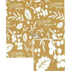 Nekupto Weihnachtsgeschenkpapier 70 x 500 cm Goldener Mistelzweig, Aufschrift
