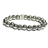 Lava Silber Farbe dunkel plattiert mit königlichen Mantra Om, Armband elastisch Naturstein, Perle 8 mm / 16-17 cm, geboren von den vier Elementen