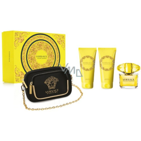Versace Yellow Diamond Eau de Toilette 90 ml + Körperlotion 100 + Duschgel 100 ml + Handtasche, Geschenkset für Frauen