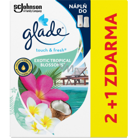 Glade One Touch Exotic Tropical Blossoms - Monoi-Blüten und Kokosnussmilch Mini-Spray Ersatznachfüllung Lufterfrischer 3 x 10 ml