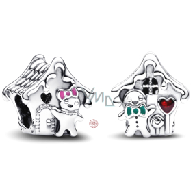 Charm Sterling Silber 925 Lebkuchenhaus - sweet home, Perle für Weihnachtsarmband