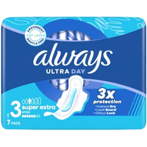 Always Ultra Super Extra Night Damenbinden mit Flügeln, 7 Stk.