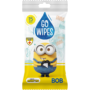Go Wipes feuchte Tücher für Kinder mit Minion-Motiven, 15 stk Go Wipes feuchte Tücher für Kinder mit Minion-Motiven, 15 stk