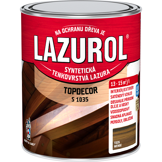 Lazurol Topdecor S1035 transparente Lasur für Holz T026 Wenge, 750 ml