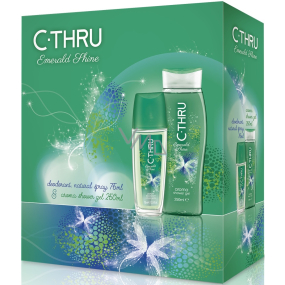 C-Thru Emerald parfümiertes Deodorantglas für Frauen 75 ml + Duschgel 250 ml, Geschenkset