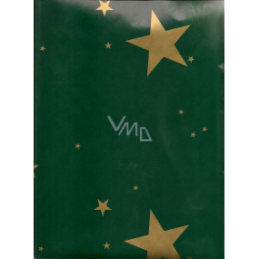 Geschenkpapier 70 x 100 cm Goldene Sterne grün 1 Rolle
