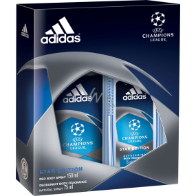 Adidas Champions League Star Edition parfümiertes Deoglas 75 ml + Deospray 150 ml, für Herren Kosmetikset