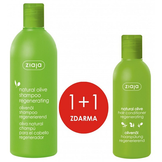 Ziaja Oliva nährendes Shampoo zur Haarregeneration 400 ml + Oliva regenerierende Spülung - Ernährung für trockenes Haar 200 ml, Duopack