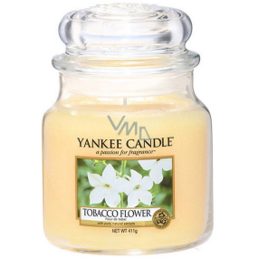 Yankee Candle Tobacco Flower - Duftkerze mit Tabakblume Klassisches mittleres Glas 411 g