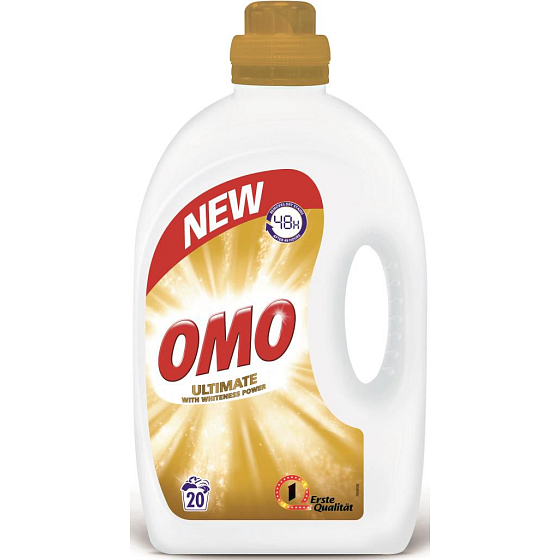 Omo Ultimate With Whiteness Power Waschgel, weiße Wäsche 25 Dosen 1,83 l