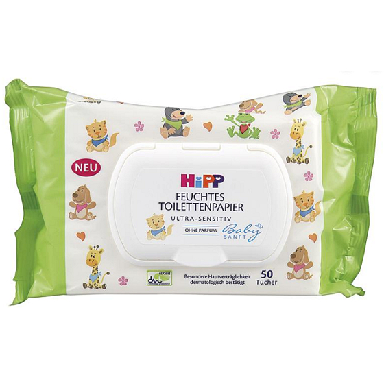 HiPP Babysanft Feuchtes Toilettenpapier für empfindliche Haut 50 Stück