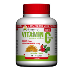 Bio Pharma Vitamin C 1000 mg + Pfeile 25 mg + Bioflavonoide 34 mg 90 + 30 Tabletten