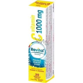 Revital Vitamin C Mango und Ananas Nahrungsergänzungsmittel für eine normale Funktion des Immunsystems 1000 mg 20 Brausetabletten