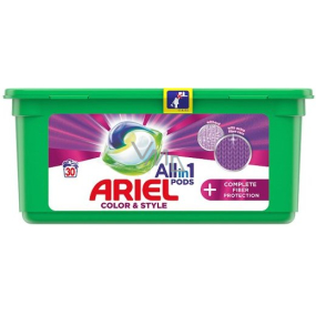 Ariel All in 1 Pods Color & Style Complete Fiber Protection Gelkapseln zum Waschen von farbiger Kleidung 30 Stück 756 g