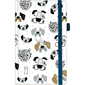 Albi Diary 2022 Tasche mit Gummiband Hunde 15 x 9,5 x 1,3 cm